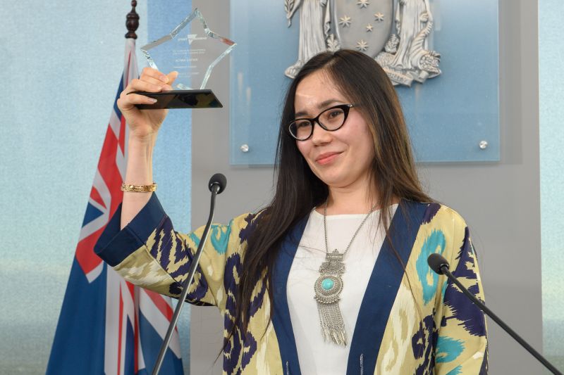 Award winner Adiba Erfan, Premier's Award and International Student of the Year - English Language Training. Image: SDP media, supplied by Study Melbourne.