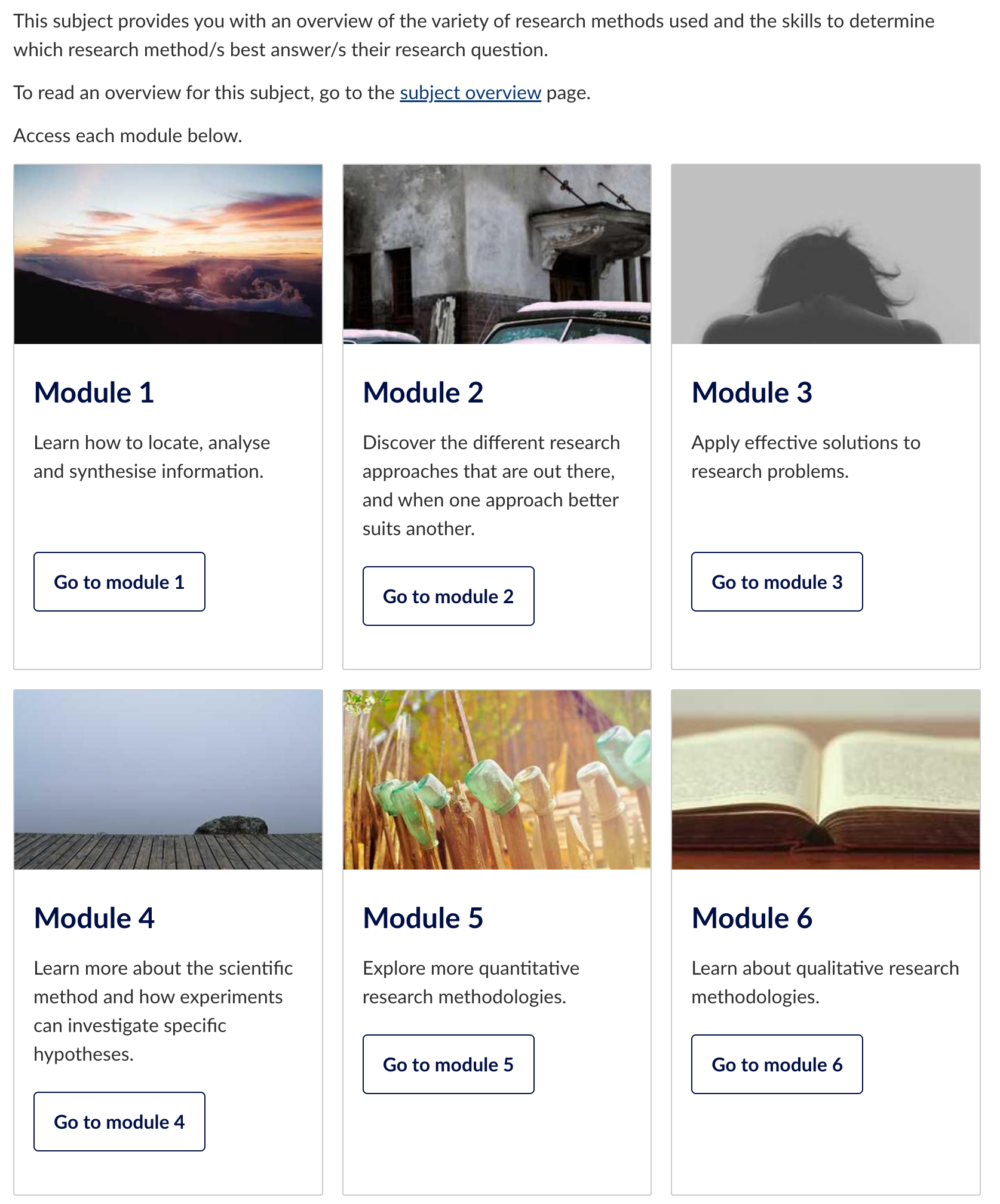 A homepage design that uses tiles to navigate to each module Screenshot of customised Canvas homepage design that uses tiles to navigate to each module