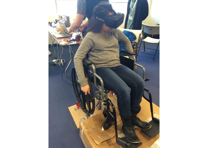 A wheelchair being used as an input device for a virtual environment