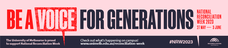 Email signature image, with pink background and the text "Be a Voice for Generations"