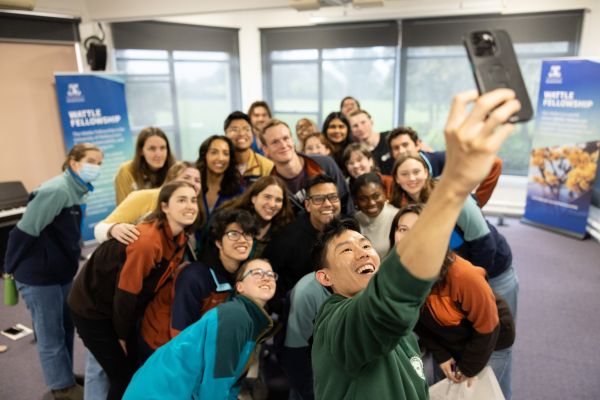 Selfie taken with Cohort 3 with workshop facilitator. Image by James Thomas Photography (2023).