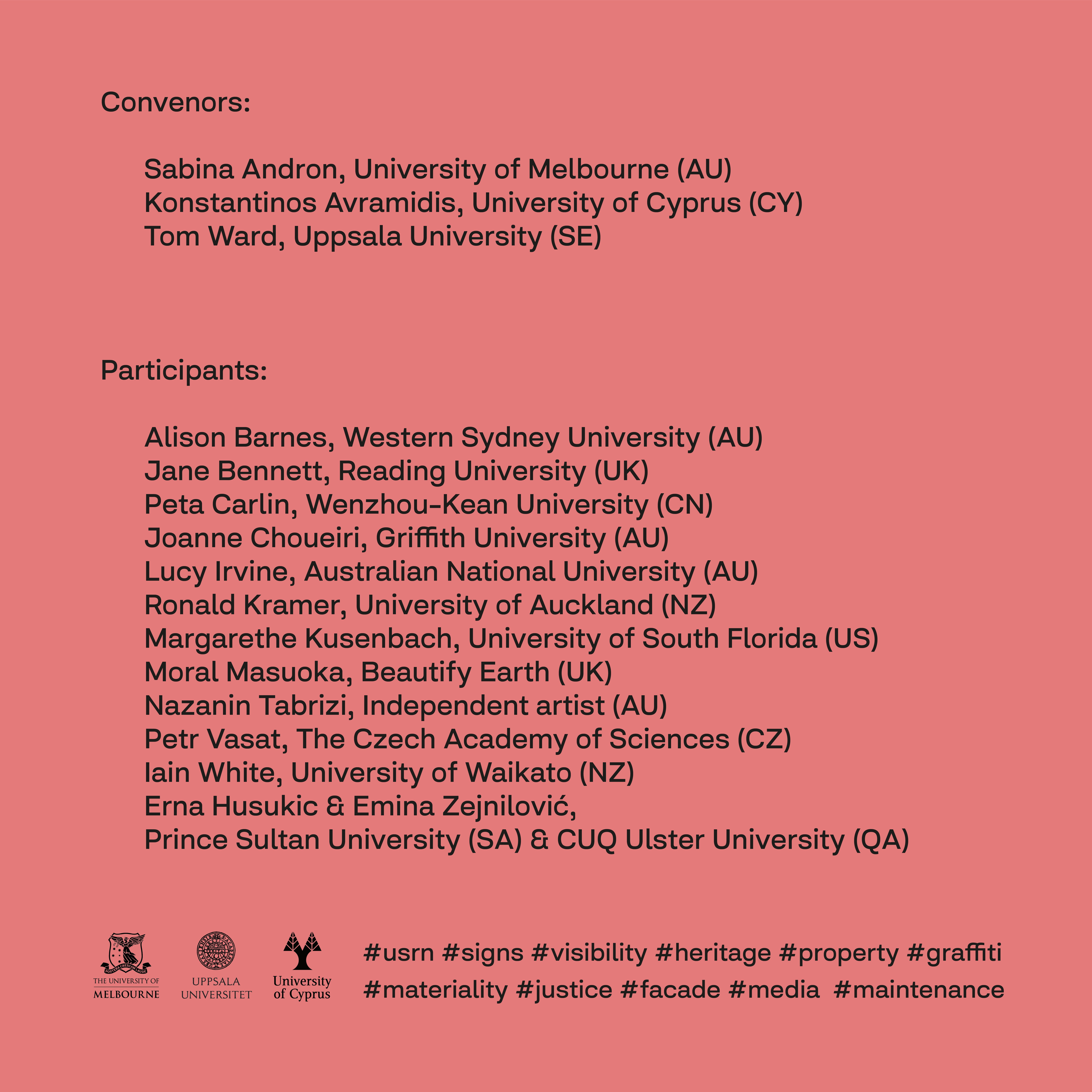 Poster Names of Convenors and Participants
