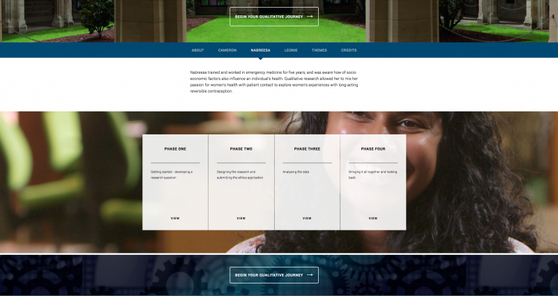 The qualitative journeys website Screen shot form the qualitative journeys website
