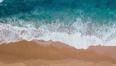 Arial image of a sea shore.