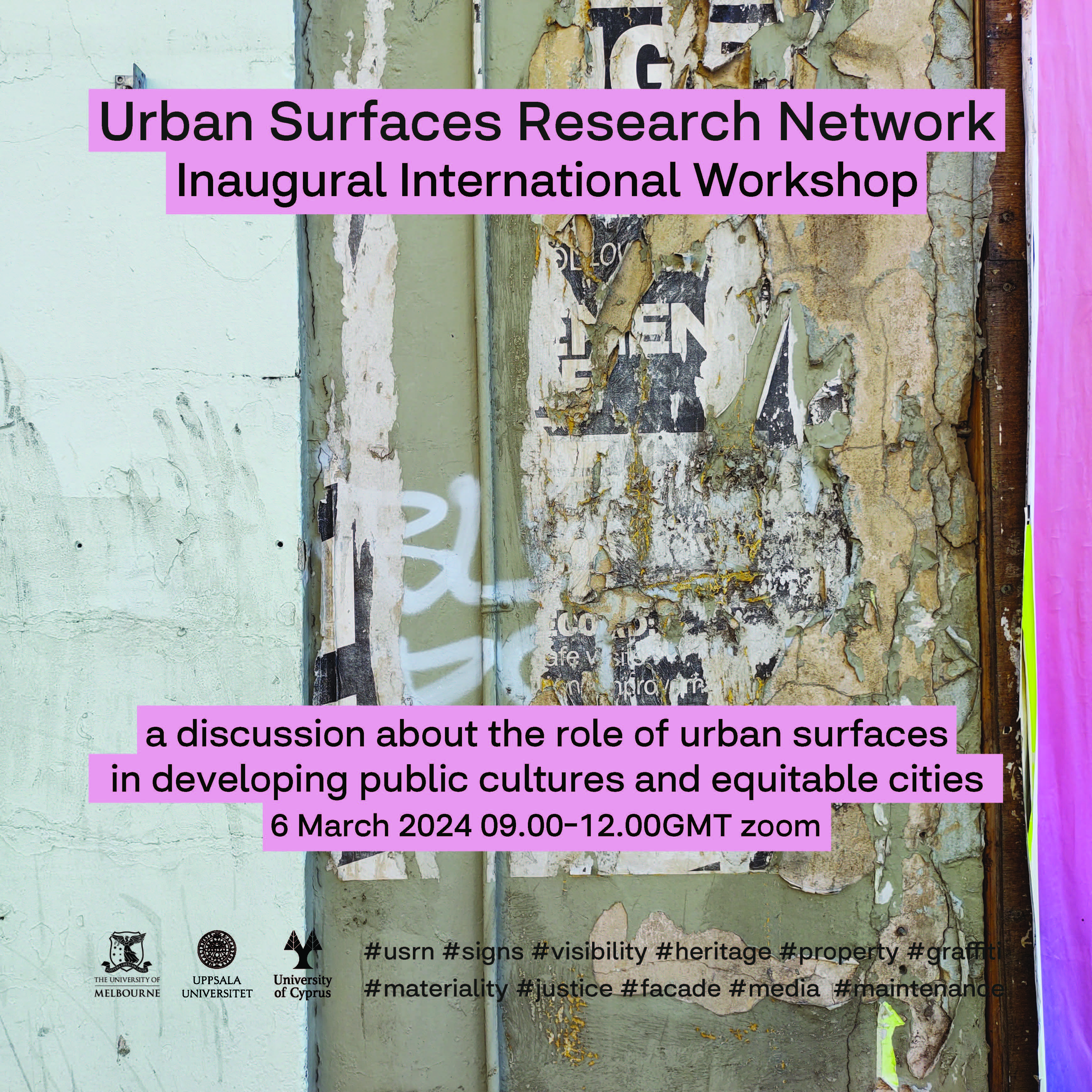 Poster for Urban Surfaces Research Network Inaugural International Workshop