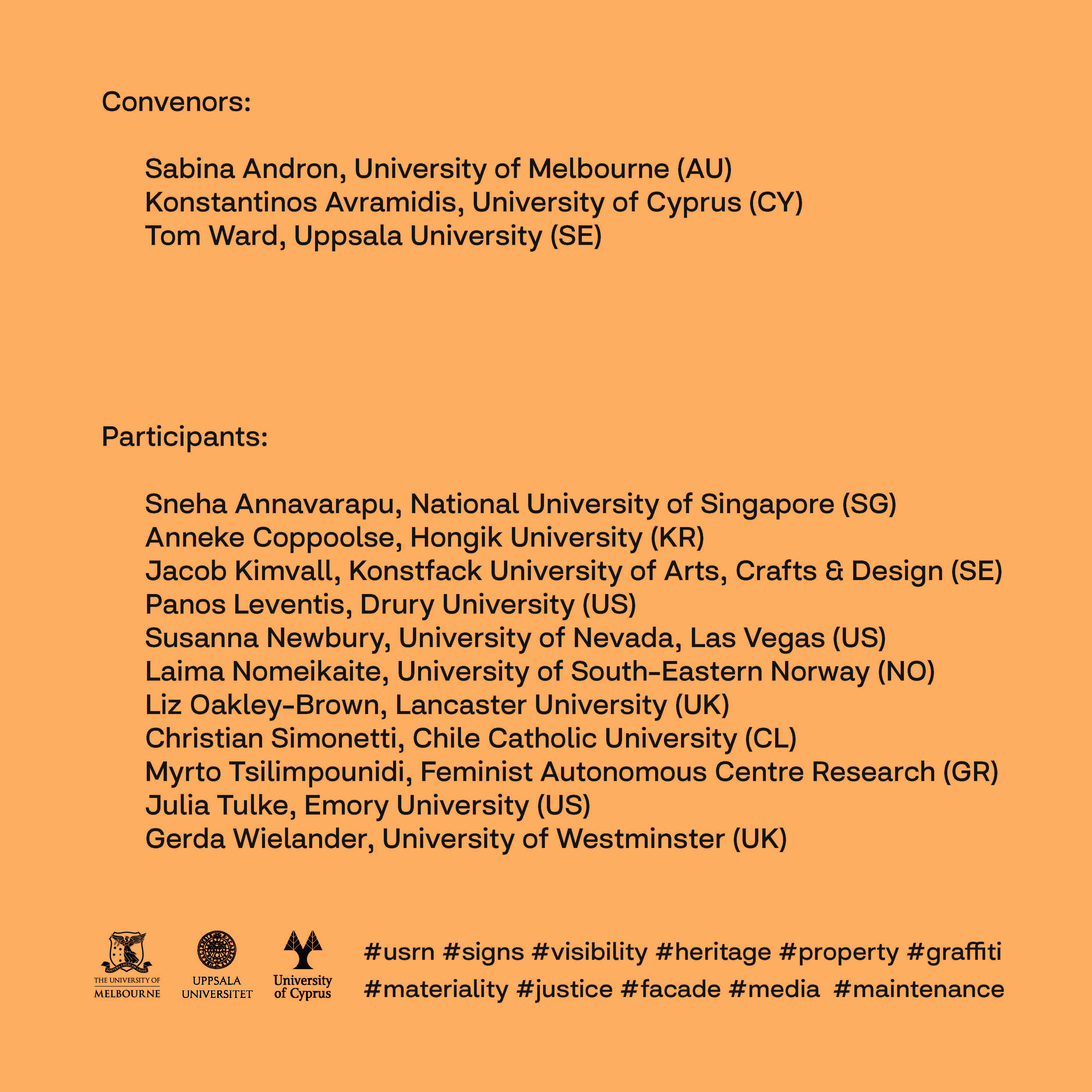 Photos of Convenors