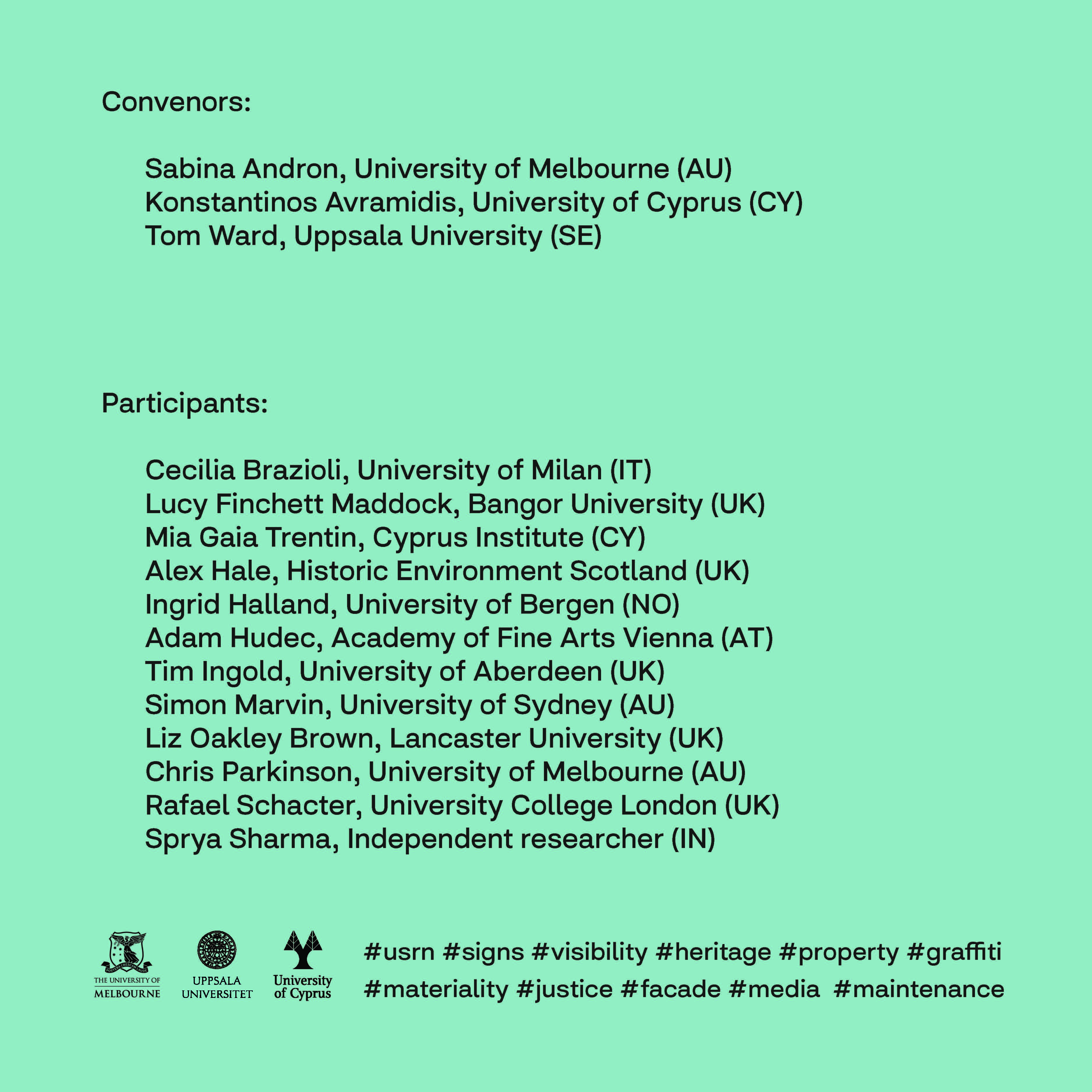Poster Names of Convenors and Participants
