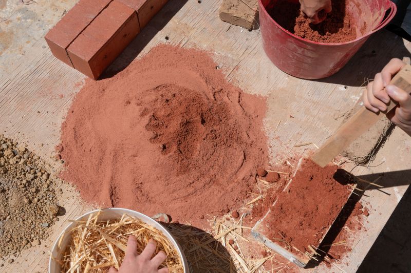 Making earth blocks using waste