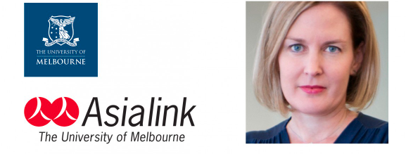 Image of Penny Burtt along with the University of Melbourne and Asialink logos.