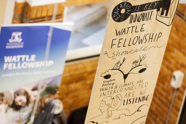 Poster from live graphic facilitation at the Wattle Spotlight event. Image by James Thomas Photography (2025).