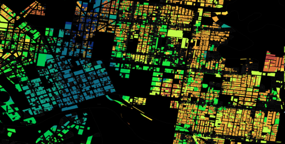 Property rental ratios in Melbourne ranging from 7.5% (Blue) to 1.5% (Red) annually.