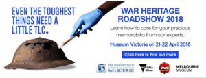 Infographic promo for the War Heritage Roadshow 2018.