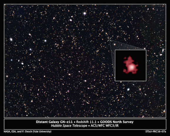 Hubble telescope measurement to a distant galaxy
