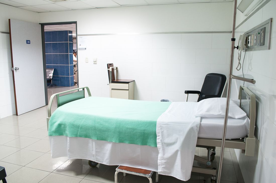 Empty hospital bed