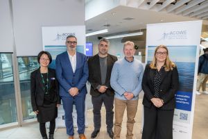 Left - right: Associate Professor Shiaohuey Chow, ACOWE Director, with the ACOWE Steering Committee: Professor Christophe Gaudin, UWA; Associate Professor Daniel Ierodiaconou, Deakin University; Professor Ty Christopher, University of Wollongong; and Professor Anna Giacomini, University of Newcastle.