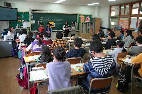 Classroom with children
