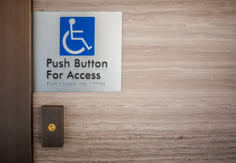 Image of a button for wheelchair access