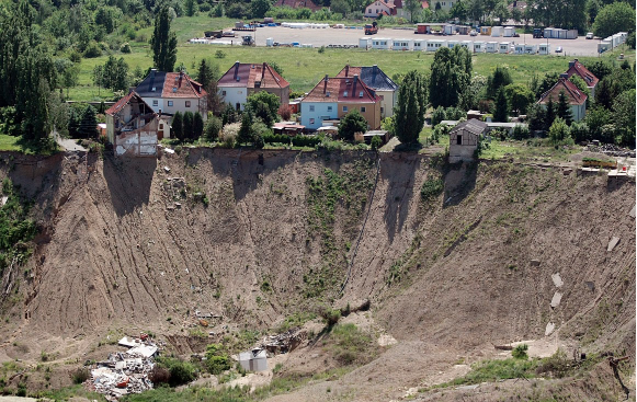 Image of the aftermath of a landslide.