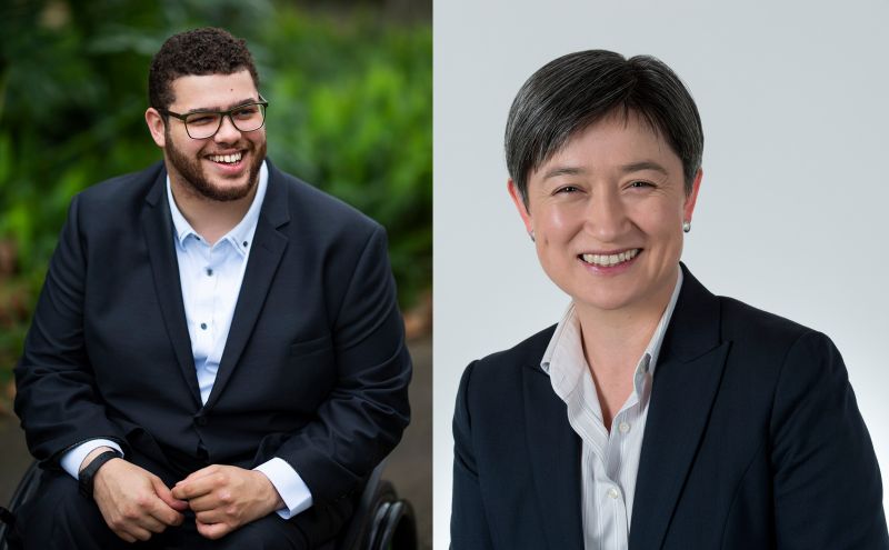 Senator Jordon Steele-John (L) Senator Penny Wong (R)