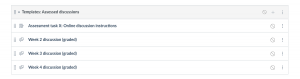 Screenshot of assessed discussions