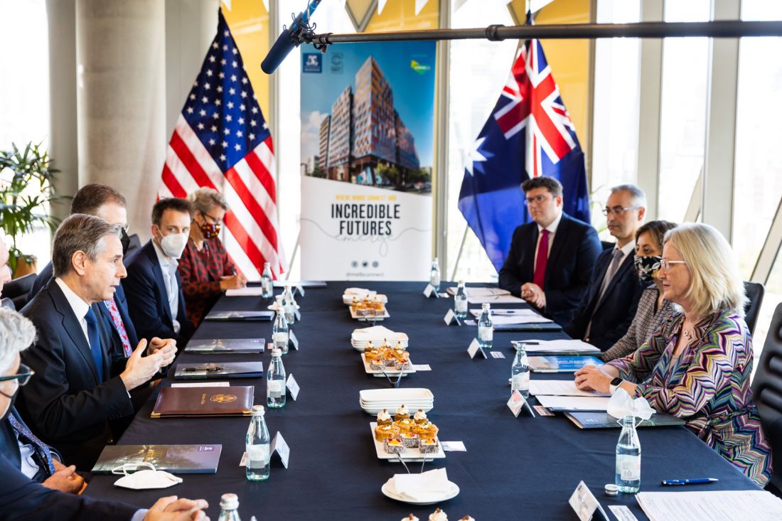 US Secretary of State Antony Blinken provides opening remarks at the Health Security Partnerships Roundable.
