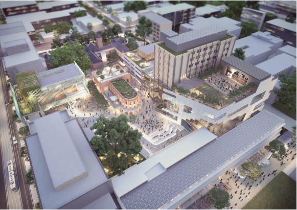Artist's impression of the New Student Precinct of the University of Melbourne.
