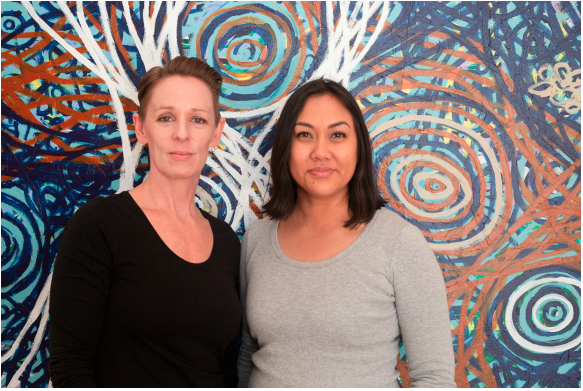 Image of Associate Professor Sarah Maddison and Dr Sana Nakata standing together.