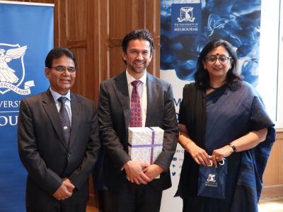 Professor Michael Wesley, Deputy Vice-Chancellor International with Joint Secretary Tarika Roy, Department of Persons with Disabilities and Consul General Mr Raj Kumar, Consul General of India, Melbourne