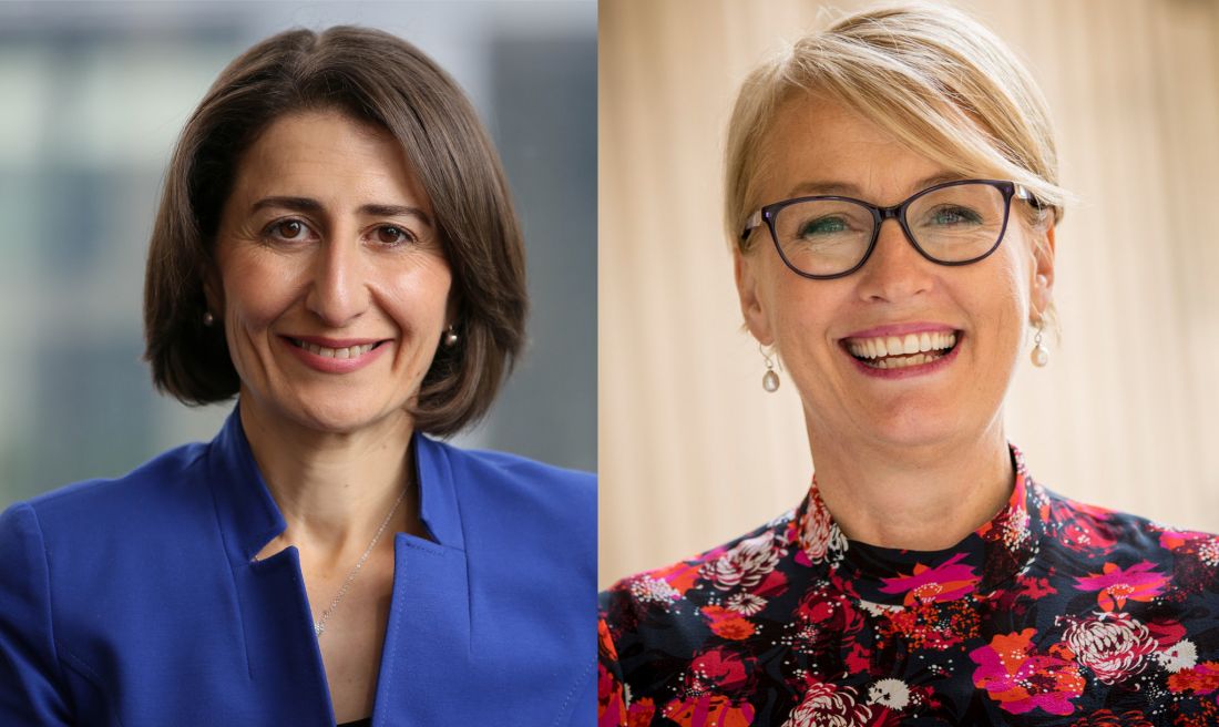Headshots of Gladys Berejiklian and Sally Capp