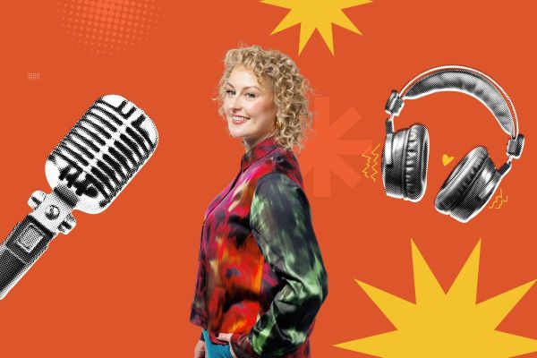 Humanitix-banner.jpg A bright orange slide with yellow star graphics, a mic and headphones with Zan Rowe standing in the middle.